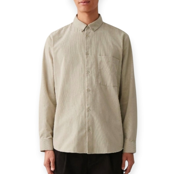 COS Men's Corduroy Tan Button Down Shirt Regular Fit Medium - Picture 1 of 16
